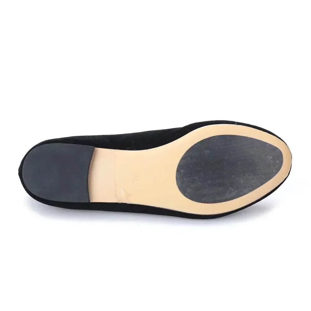 Women Casual Smoking Loafers - Slip-On Flat Shoes