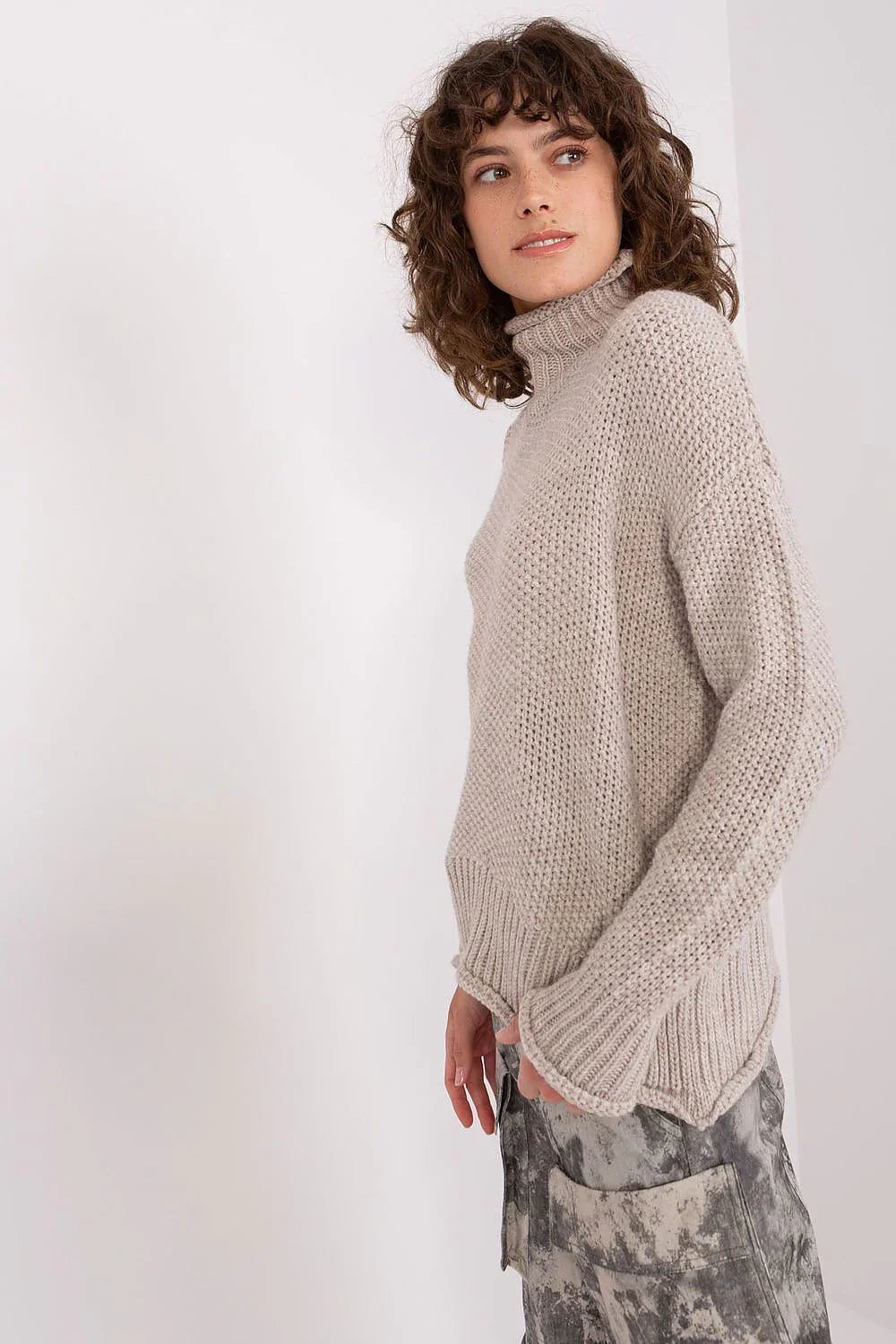 Women Classic Solid Turtleneck Sweater