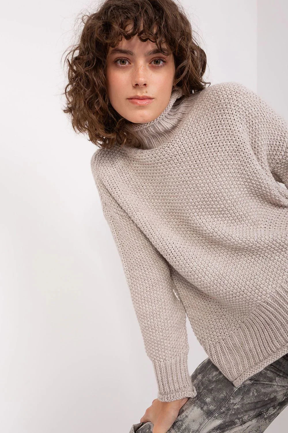 Women Classic Solid Turtleneck Sweater - Guocali fashion image