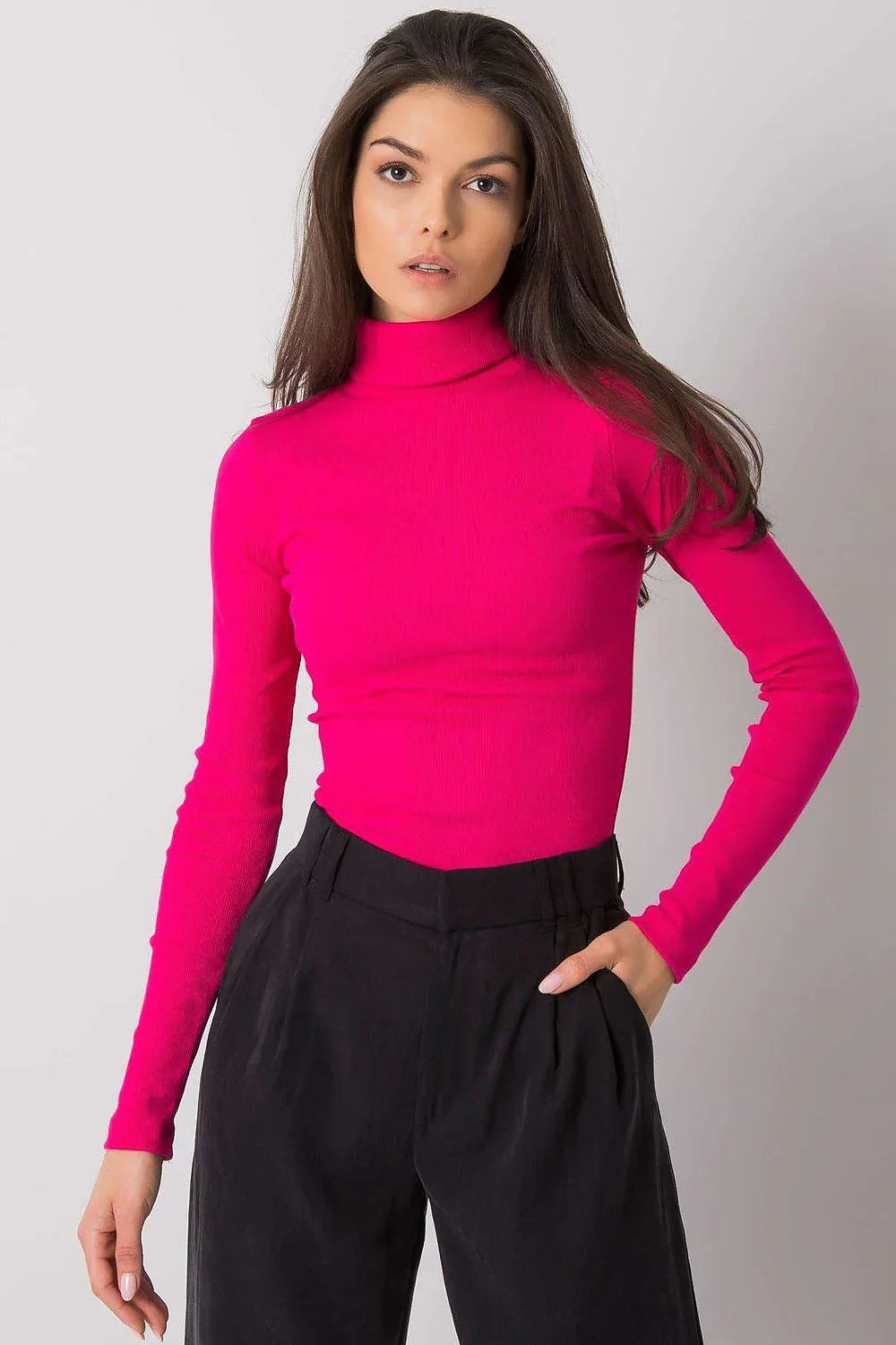 Women Fitted Cotton Turtleneck Sweater