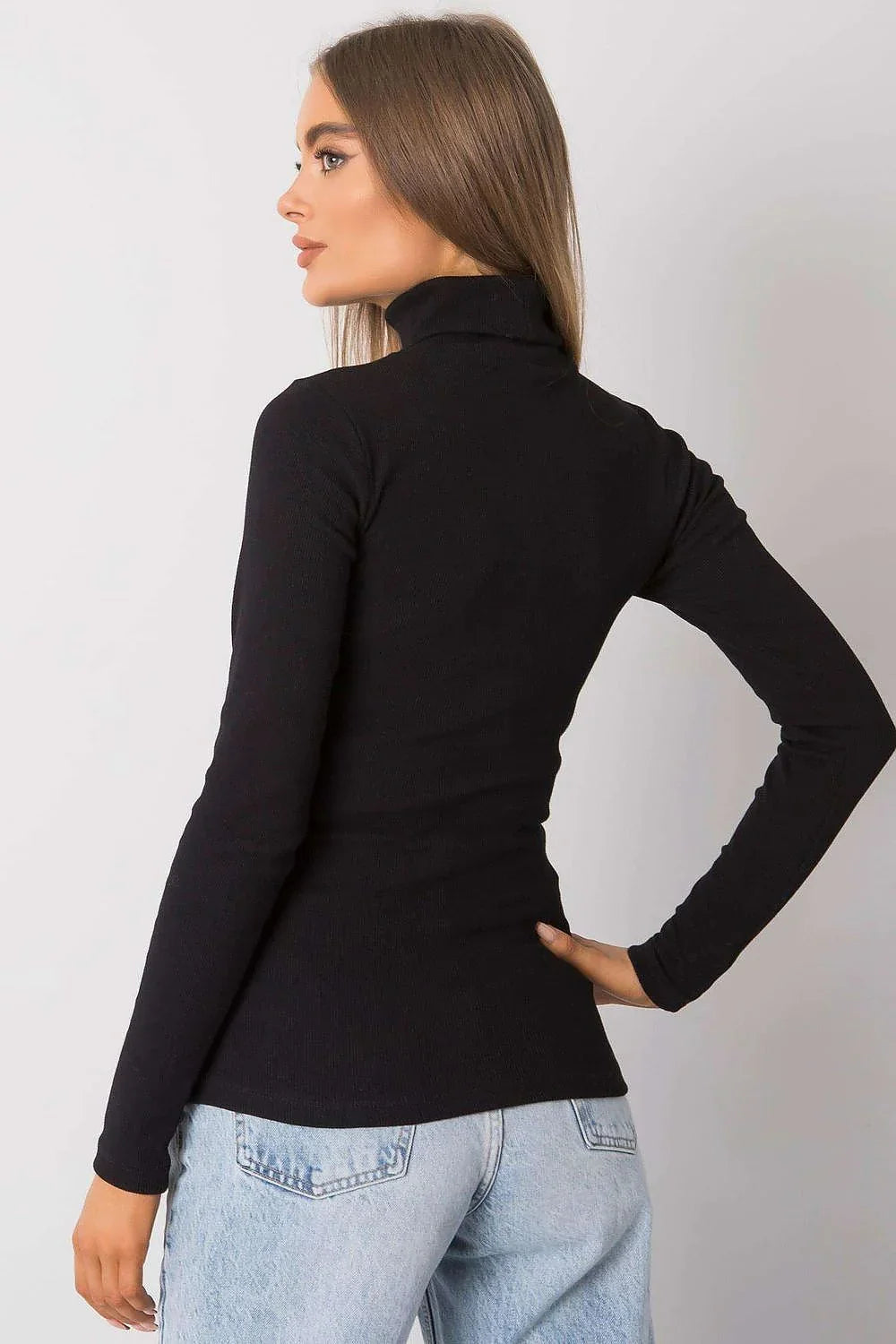Women Fitted Cotton Turtleneck Sweater