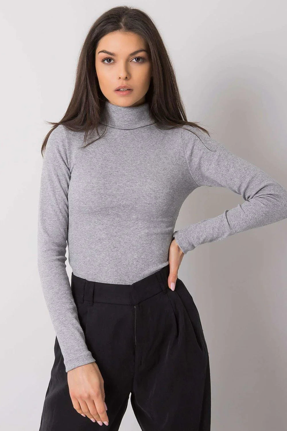 Women Fitted Cotton Turtleneck Sweater