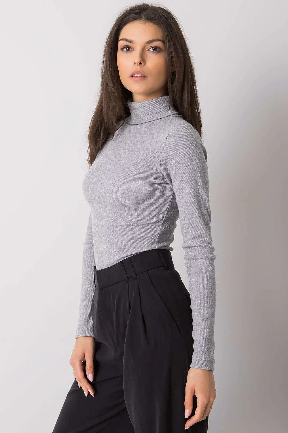 Women Fitted Cotton Turtleneck Sweater