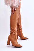 Women Heel Boots - High Block Shoes - Guocali