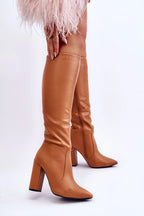 Women Heel Boots - High Block Shoes - Guocali