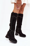 Women Heel Boots - High Block Shoes