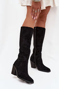 Women Heel Boots - High Block Shoes
