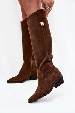 Women Heel Boots - Low Cuban Shoes - Guocali