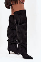 Women Heel Boots - Low Stiletto Shoes