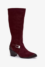 Women Heel Boots - Mid Block Shoes