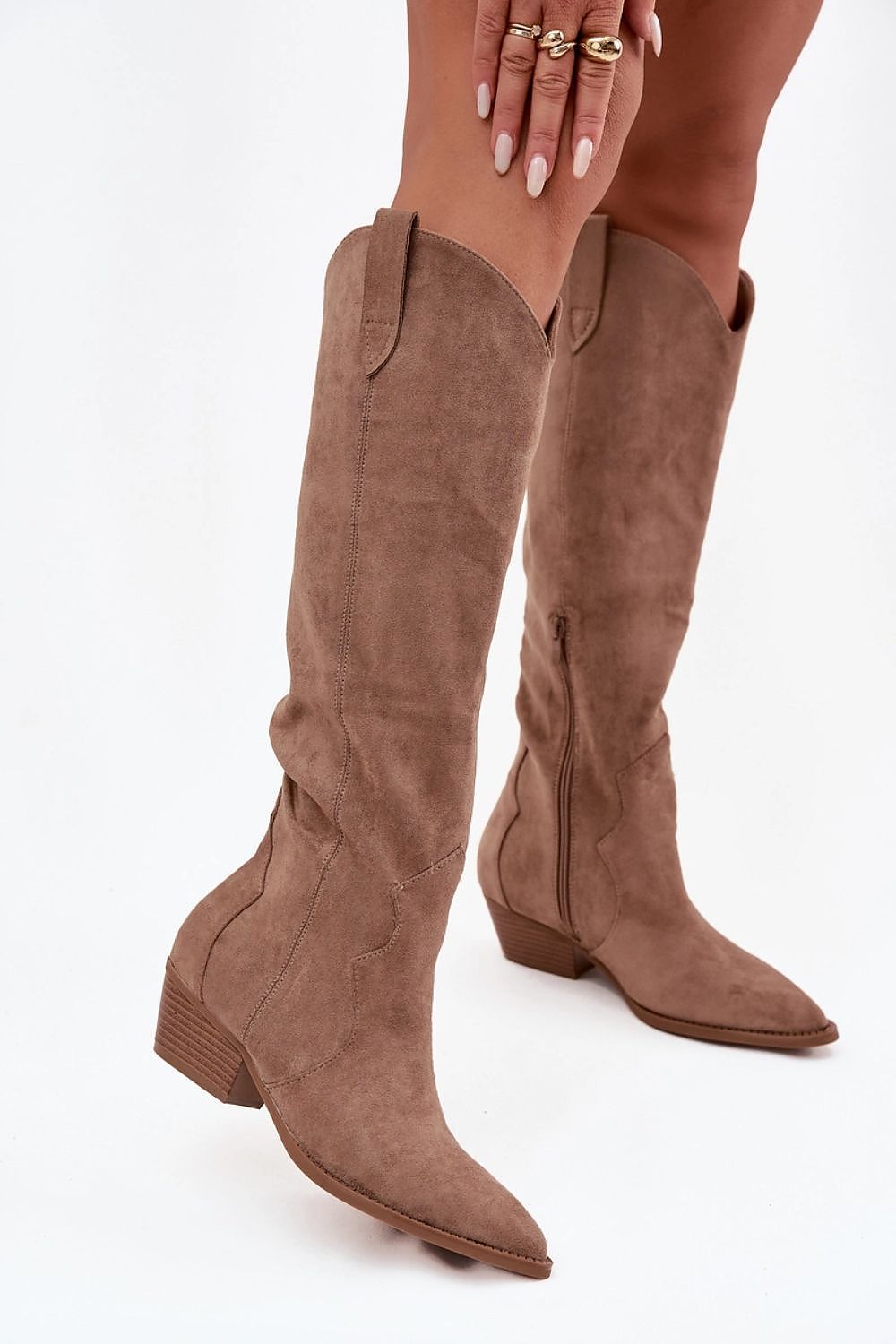 Women Heel Boots - Mid Block Shoes