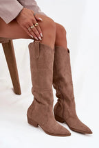 Women Heel Boots - Mid Block Shoes