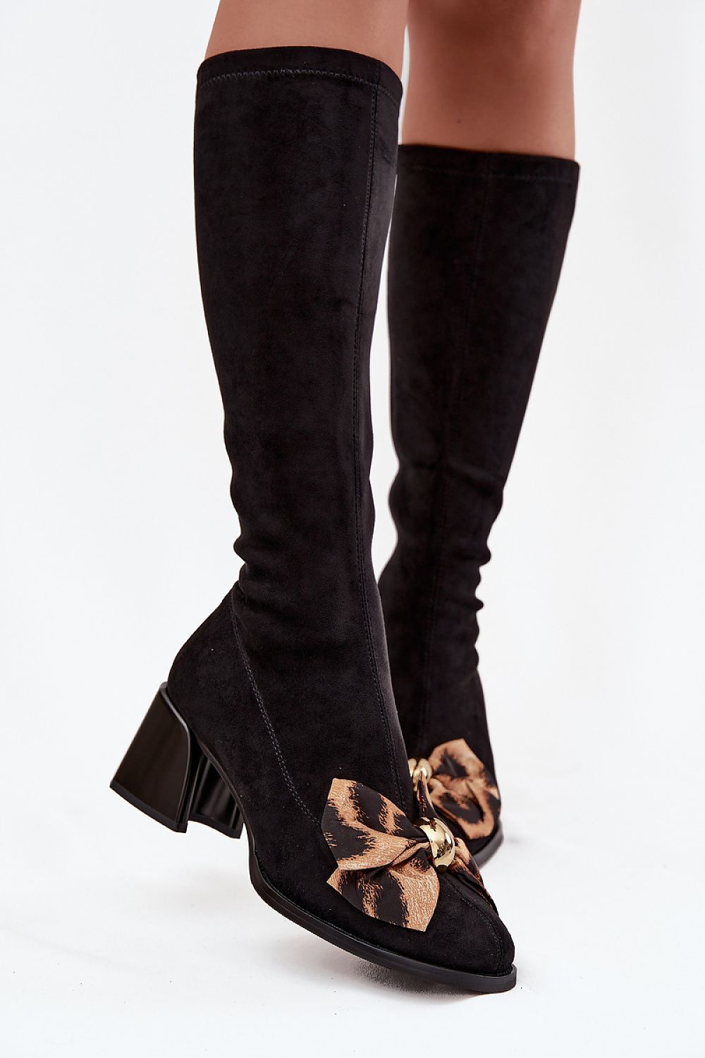 Women Heel Boots - Mid Block Shoes