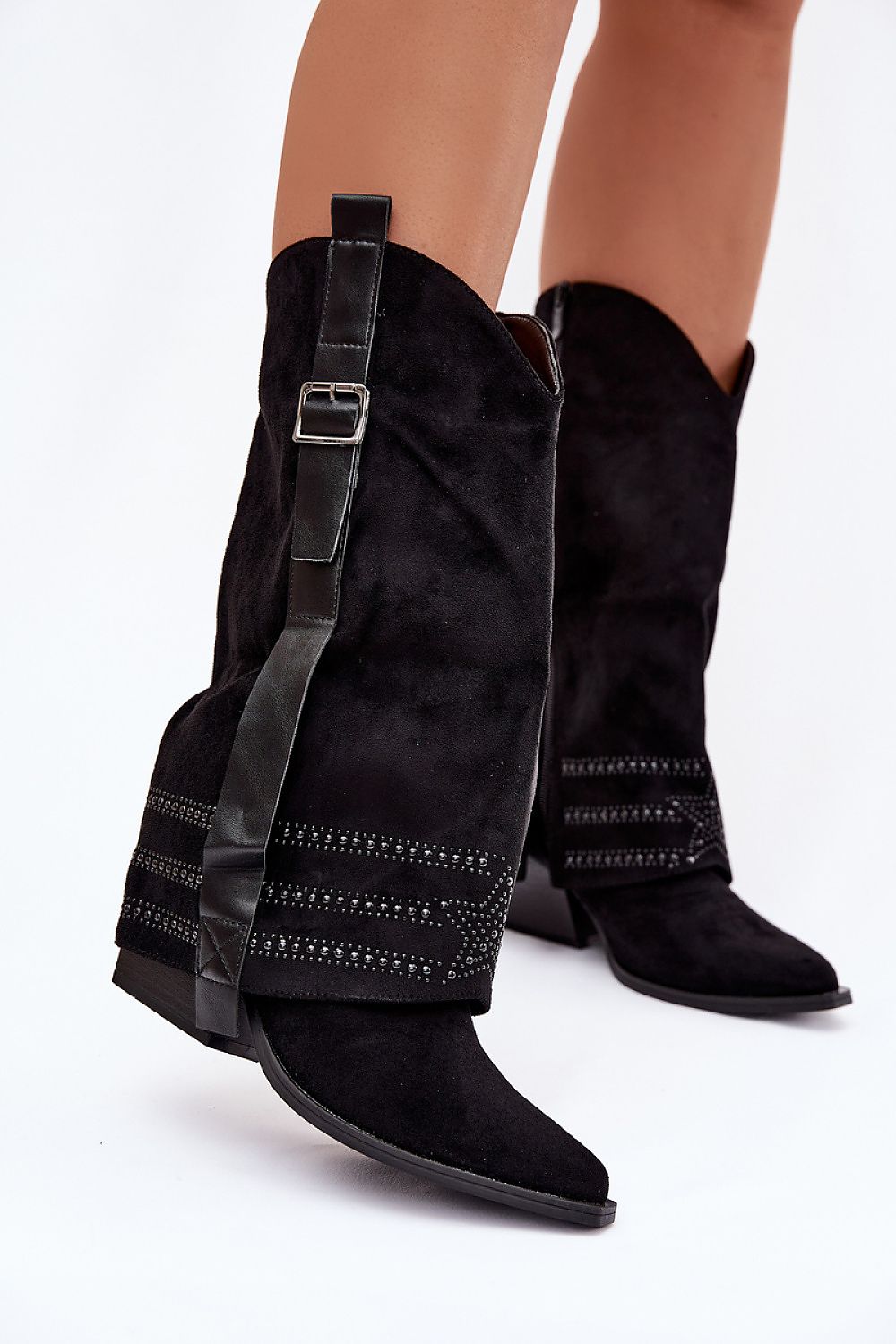 Women Heel Boots - Mid Block Shoes