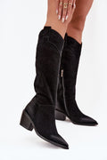 Women Heel Boots - Mid Block Shoes
