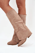 Women Heel Boots - Mid Block Shoes