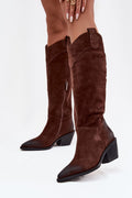 Women Heel Boots - Mid Block Shoes
