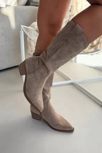 Women Heel Boots - Mid Cuban Shoes