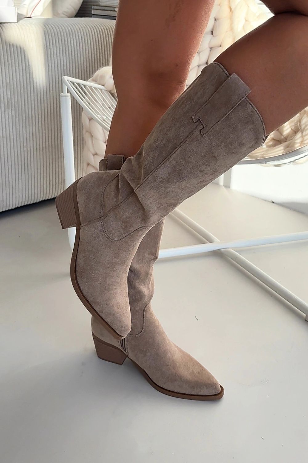 Women Heel Boots - Mid Cuban Shoes