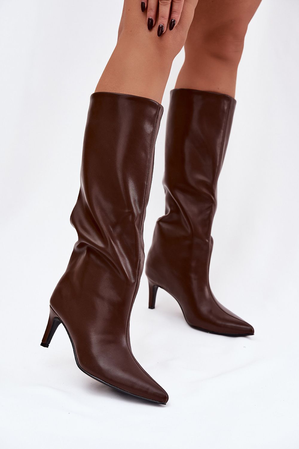 Women Heel Boots - Mid Stiletto Shoes