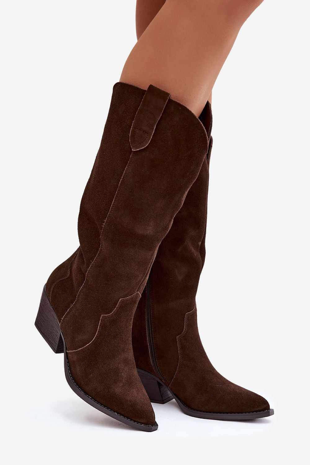 Women Heel Boots - Mid Tapered Shoes