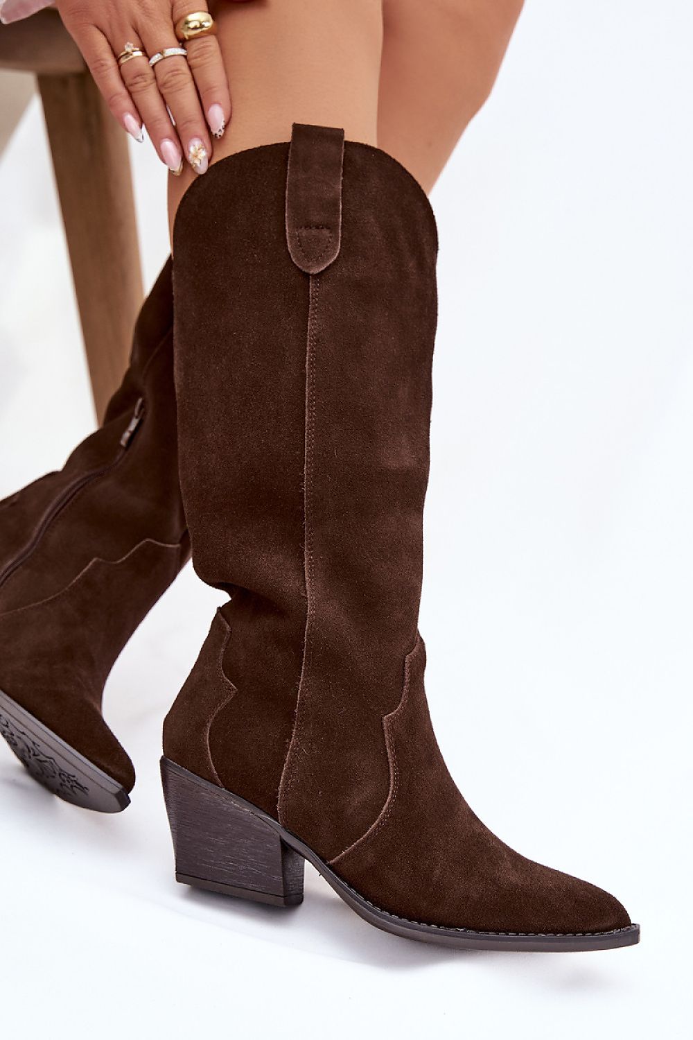 Women Heel Boots - Mid Tapered Shoes