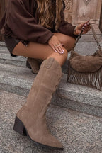 Women Heel Boots - Mid Tapered Shoes