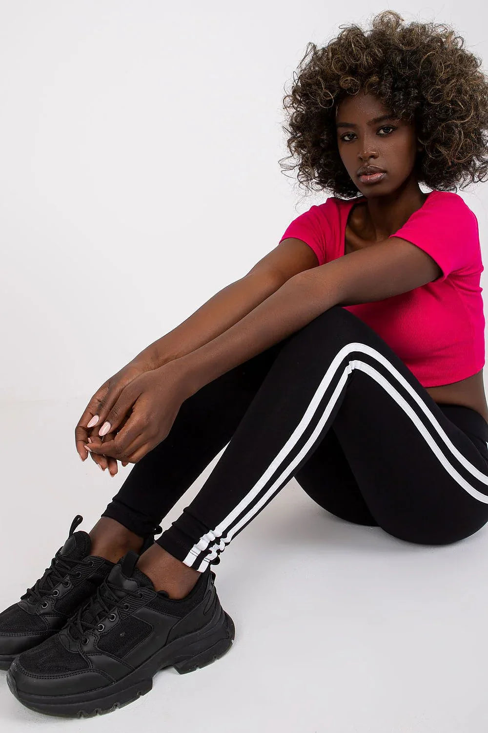 Women High Waist Striped Sporty Chic Leggings