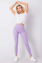 Women High Waist Textured Long Casual Leggings