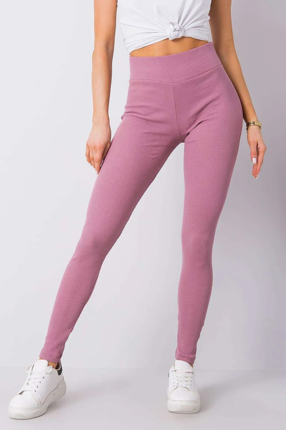 Women High Waist Textured Long Casual Leggings