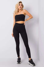 Women High Waist Textured Long Casual Leggings