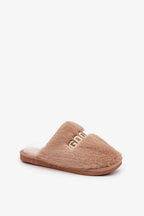 Women Letter Print Fur Slippers