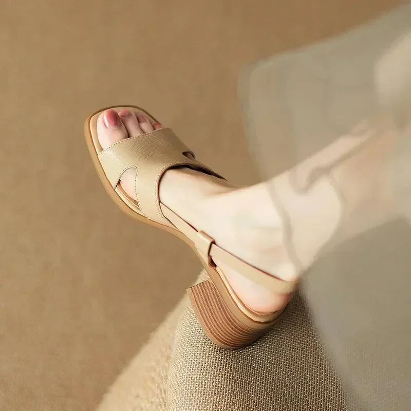 Women Open-Toe Buckle Strap Block Heel Sandals