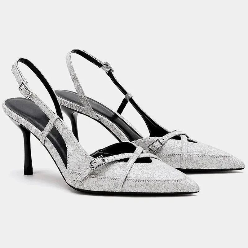 Women Pointed Toe Ankle Strap Stiletto Heels