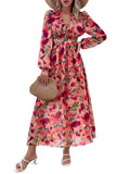 Women Ruffled Waist Printed Summer Dress