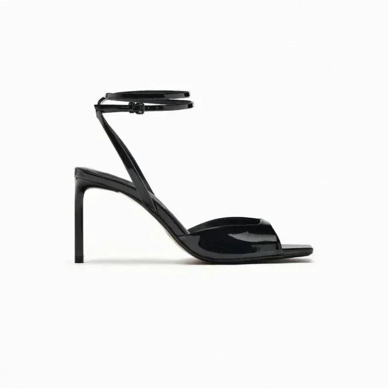 Women Square Toe Strappy Stiletto Heels