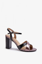 Women Strappy Ankle Strap Block Heel Sandals