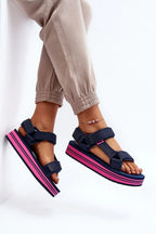 Women Striped Platform Comfort Sandals
