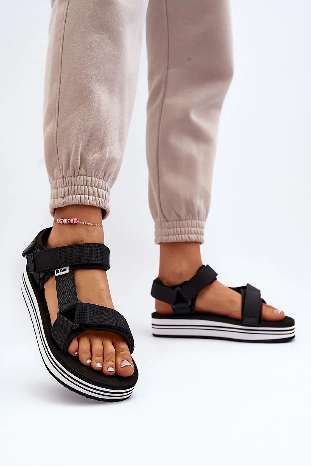 Women Striped Platform Comfort Sandals