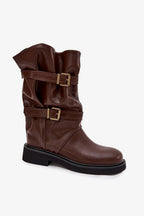 Women Thigh High Boots - Low Block Shoes