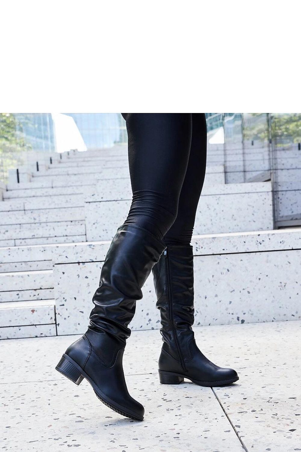 Women Thigh High Boots - Low Block Shoes