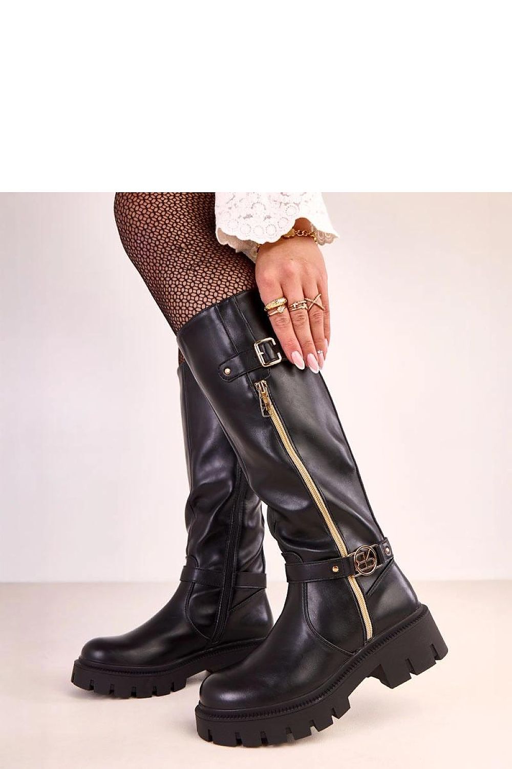 Women Thigh High Boots - Low Block Shoes