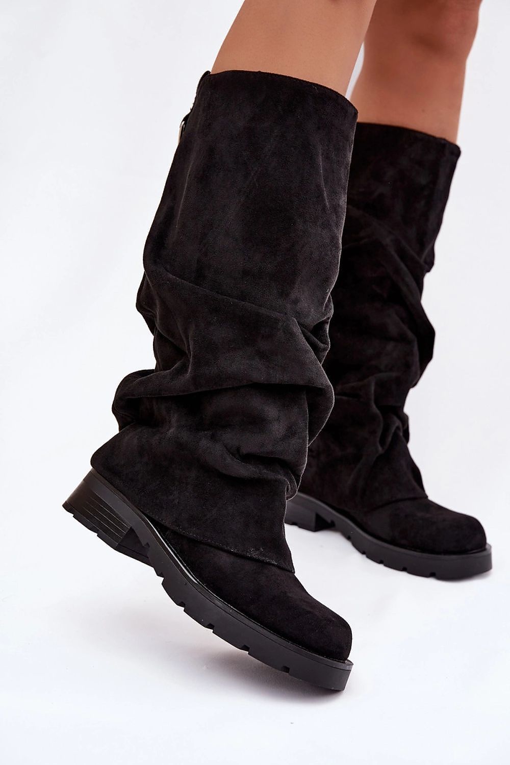 Women Thigh High Boots - Low Block Shoes