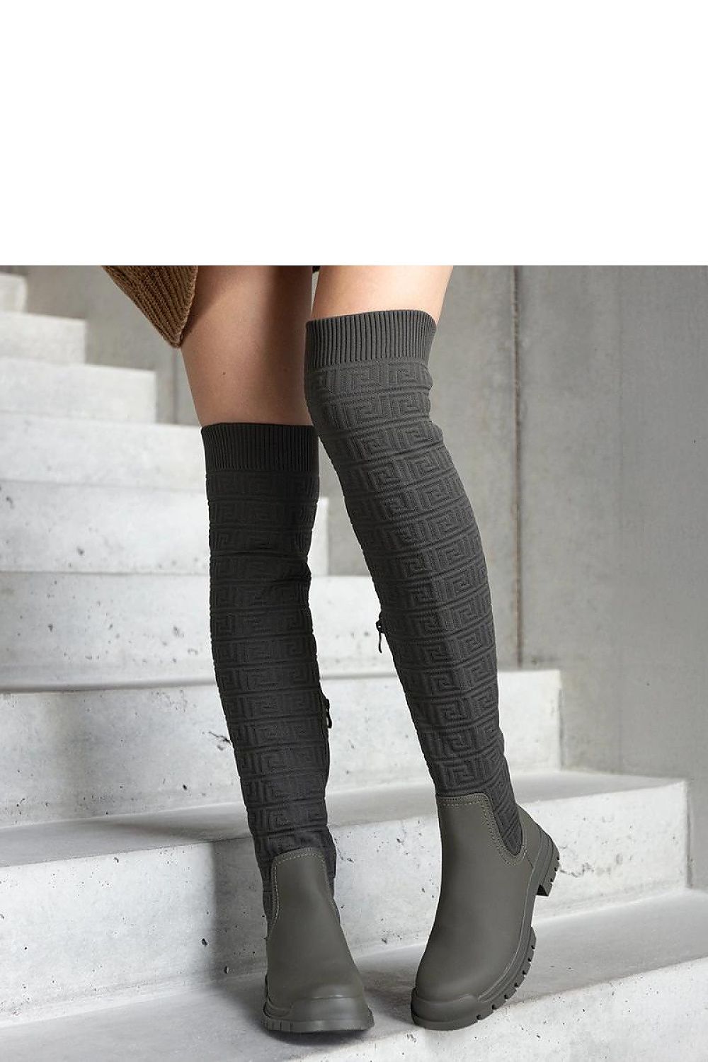 Women Thigh High Boots - Low Block Shoes