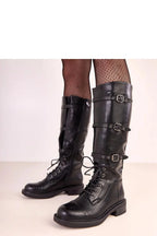 Women Thigh High Boots - Low Block Shoes