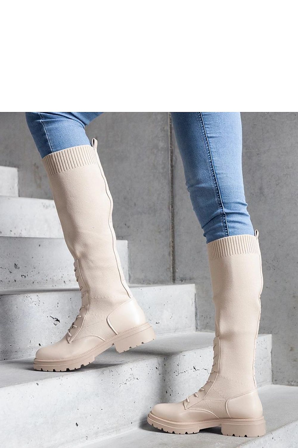 Women Thigh High Boots - Low Block Shoes