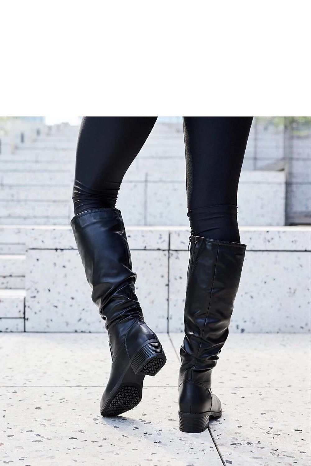 Women Thigh High Boots - Low Block Shoes