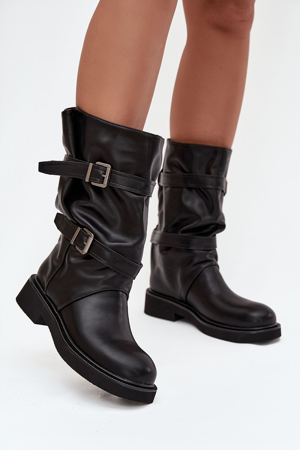 Women Thigh High Boots - Low Block Shoes