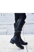 Women Thigh High Boots - Low Block Shoes