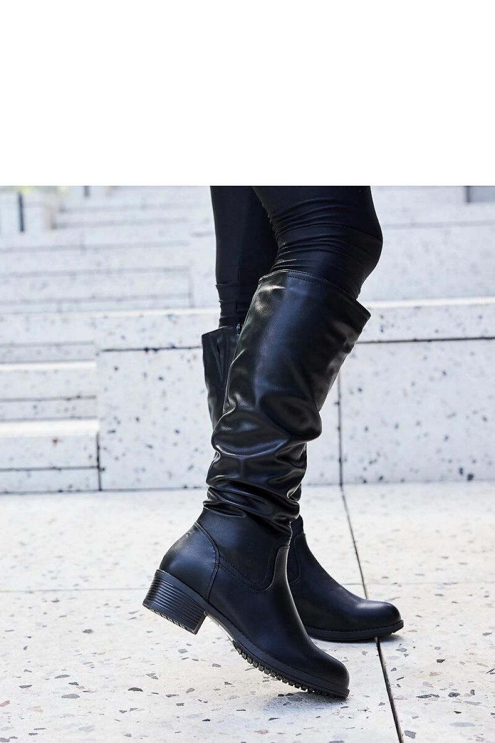 Women Thigh High Boots - Low Block Shoes